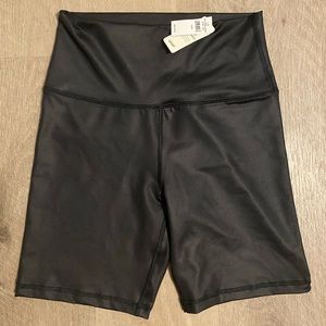Aerie Shiny Black Biker Shorts